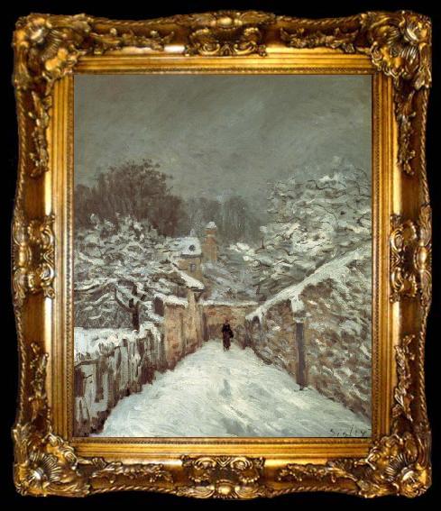 framed  Jean-Antoine Watteau Snow at louveciennes, ta009-2